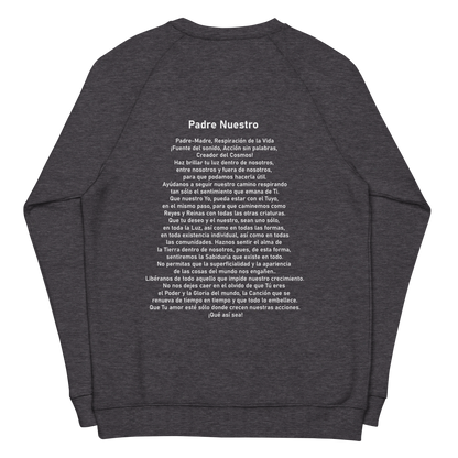 Padre Nuestro, Unisex organic raglan sweatshirt